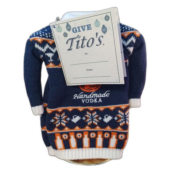 Tito's Vodka 2018 Christmas Sweater Mini, Fits A 750 ML Bottle- Not Included - Picture 1 of 4